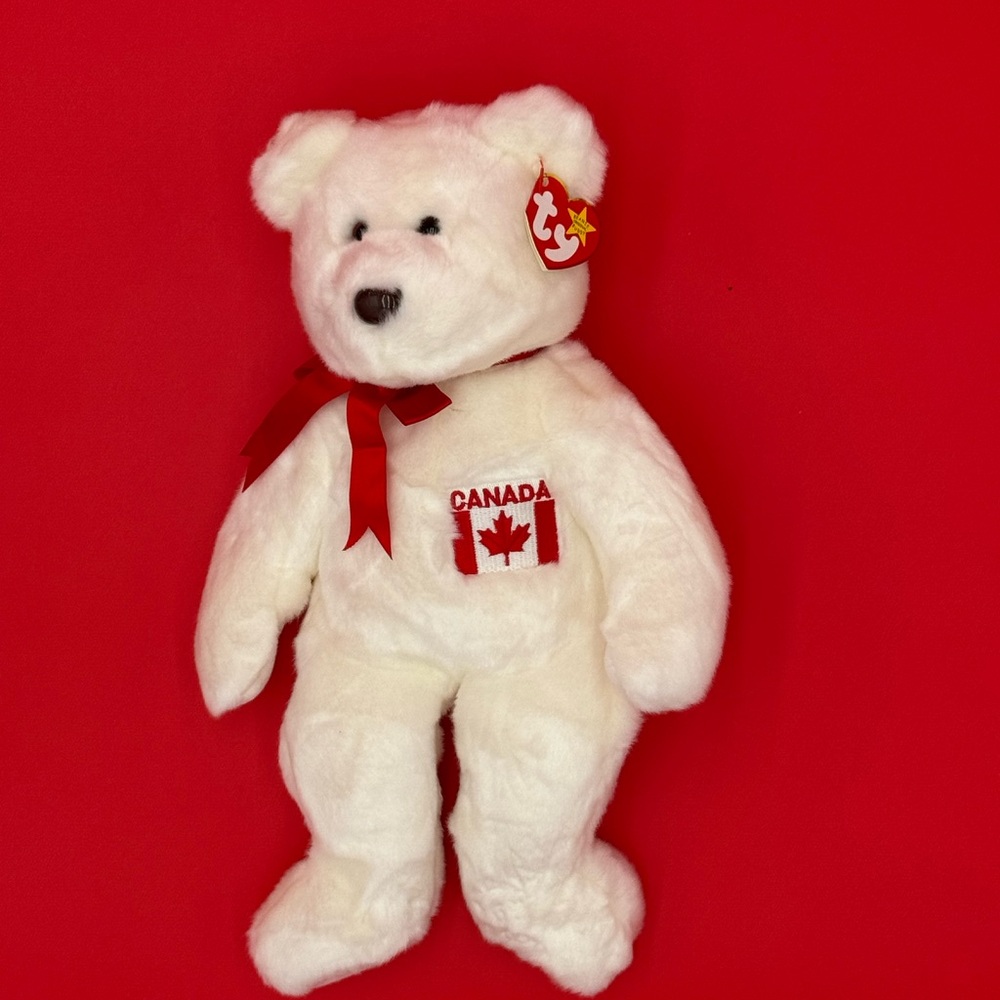 TY Beanie Buddy - Vintage 99’  Maple‎ the Bear with Canadian Flag